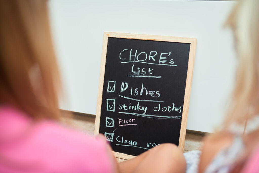 Time for chores. image of a routine made by child